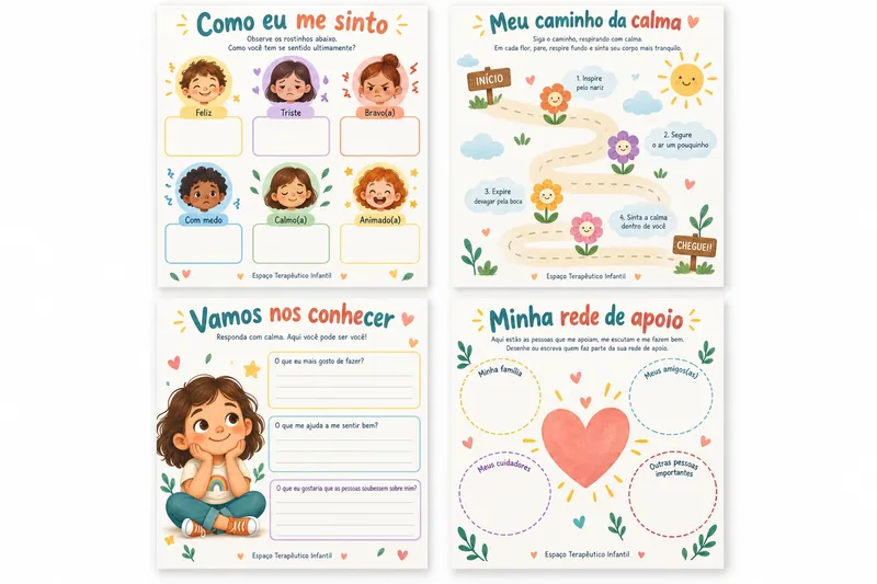 Ilustração de atividade sobre emoções